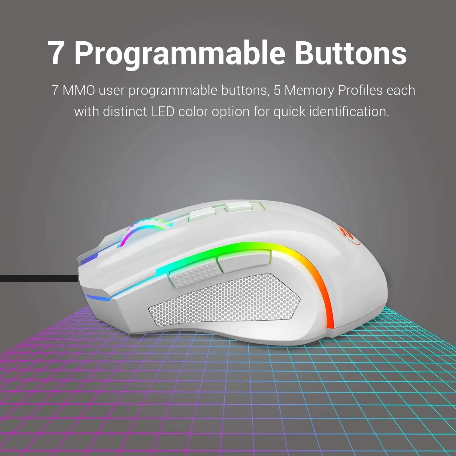 Picture of Redragon M607W Griffin RGB Wired White Gaming Mouse
