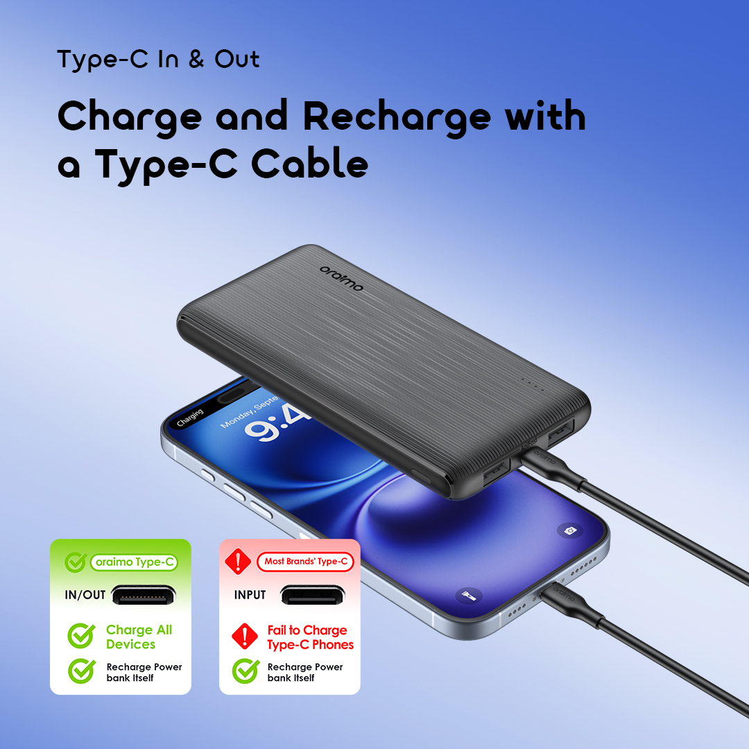 Picture of Oraimo PowerFlow B11 OPB-1102 10000mAh 15W Type C Power Bank