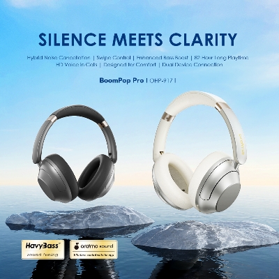 Picture of Oraimo BoomPop Pro Bluetooth Graphite Gray Over-Ear Headphone #OHP-917