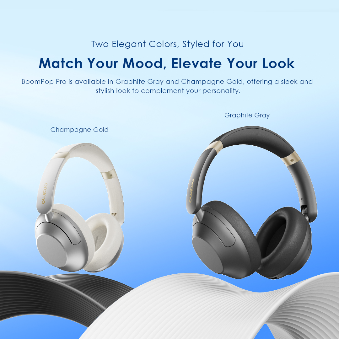 Picture of Oraimo BoomPop Pro Bluetooth Graphite Gray Over-Ear Headphone #OHP-917
