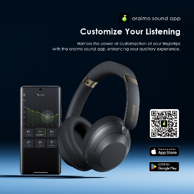 Picture of Oraimo BoomPop Pro Bluetooth Graphite Gray Over-Ear Headphone #OHP-917