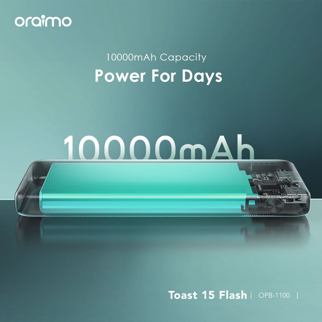 Picture of oraimo Toast 15 Flash 10000mAh Fast Charging Power Bank C (OPB-1100)