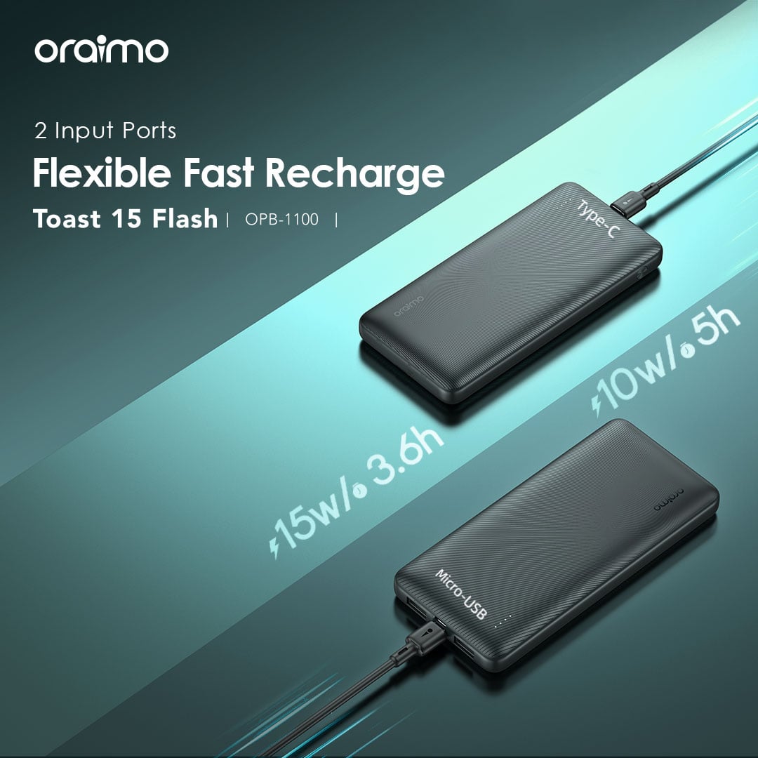 Picture of oraimo Toast 15 Flash 10000mAh Fast Charging Power Bank C (OPB-1100)