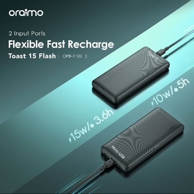 Picture of oraimo Toast 15 Flash 10000mAh Fast Charging Power Bank C (OPB-1100)