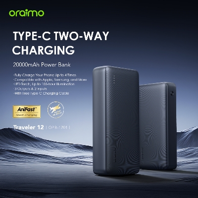 Picture of oraimo Traveler 12 20000mAh 12W Power Bank (OPB-1201)