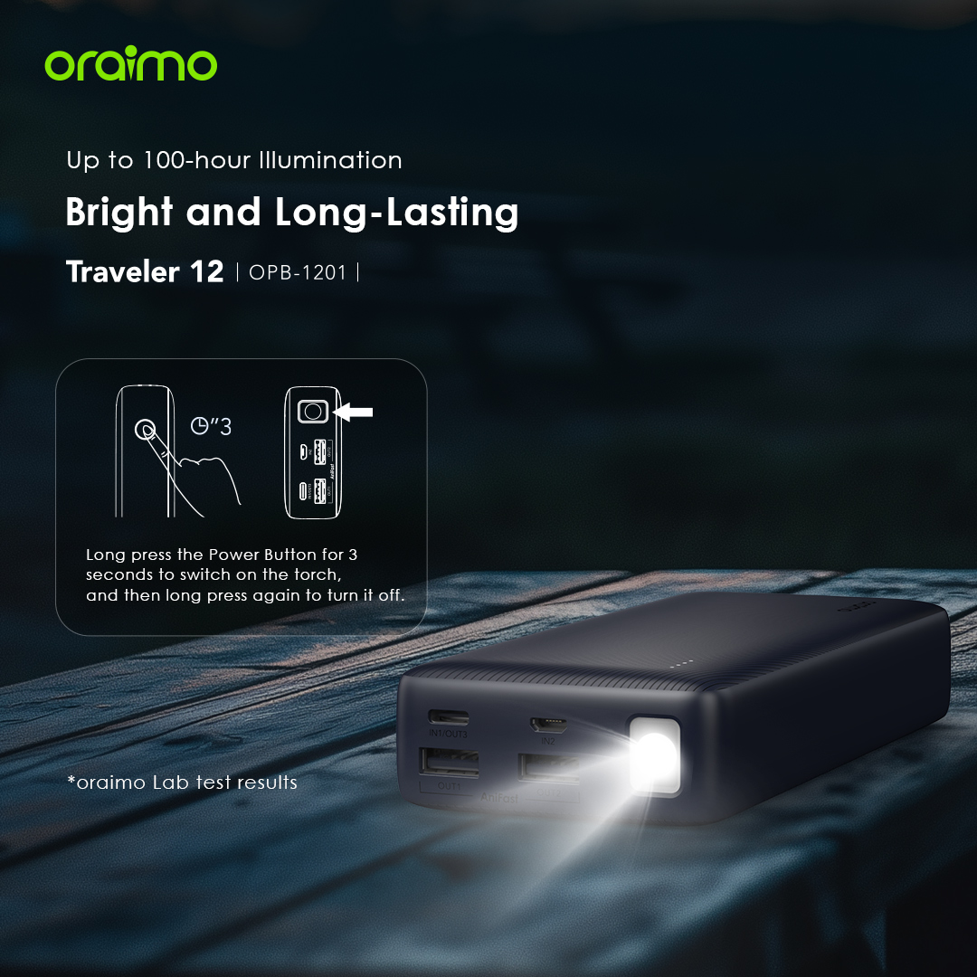 Picture of oraimo Traveler 12 20000mAh 12W Power Bank (OPB-1201)