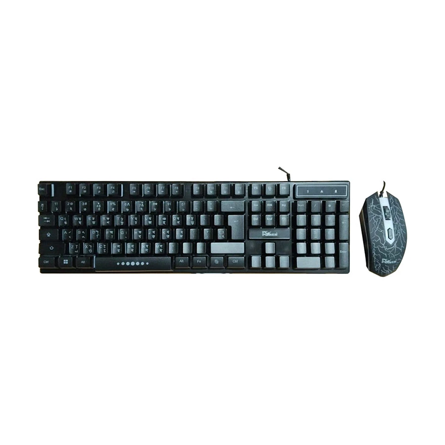 Picture of Pc Power PGC801DG17 Wired Black Gaming Keyboard & Mouse Combo with Bangla