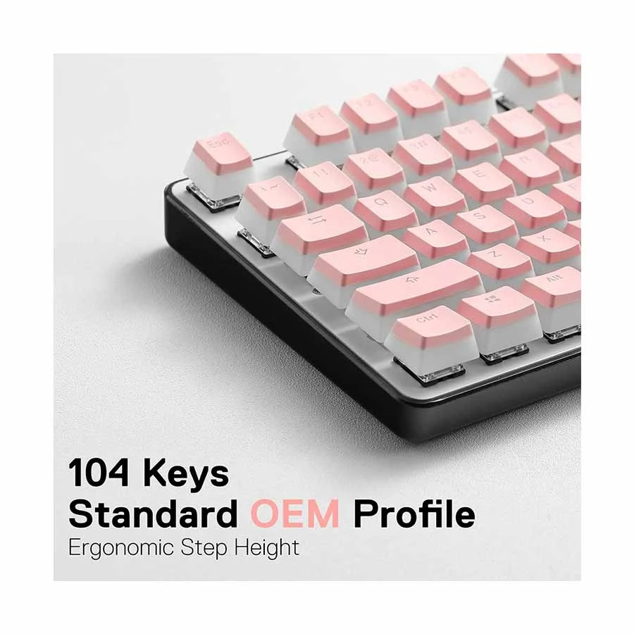 Picture of Redragon A130 Pink Keycaps Mod Kit (For Cherry MX Style Mechanical Keyboard)