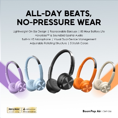 Picture of oraimo BoomPop Air Lightweight On-Ear Wireless Headphones OHP-316