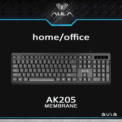 Picture of AULA AK205 Wired Black Keyboard with Bangla