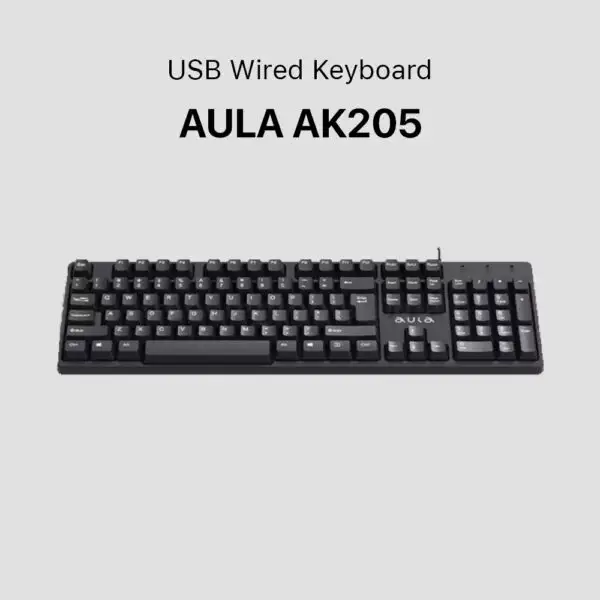 Picture of AULA AK205 Wired Black Keyboard with Bangla