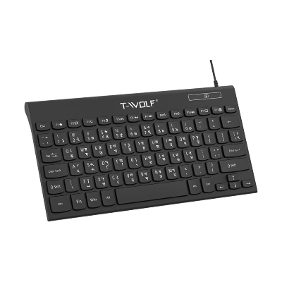 Picture of T-WOLF K220 Wired Black Office Keyboard with Bangla