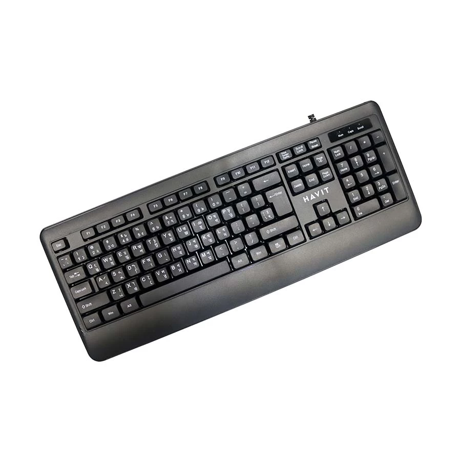 Picture of Havit KB253 Wired Black Exquisite Keyboard with Bangla