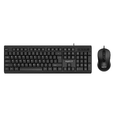 Picture of Havit KB270CM Black Wired Keyboard & Mouse Combo With Bangla