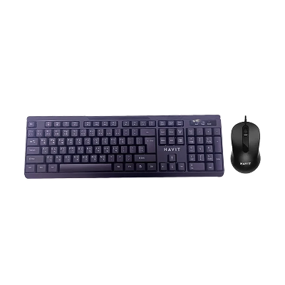 Picture of Havit KB270CM Black Wired Keyboard & Mouse Combo With Bangla