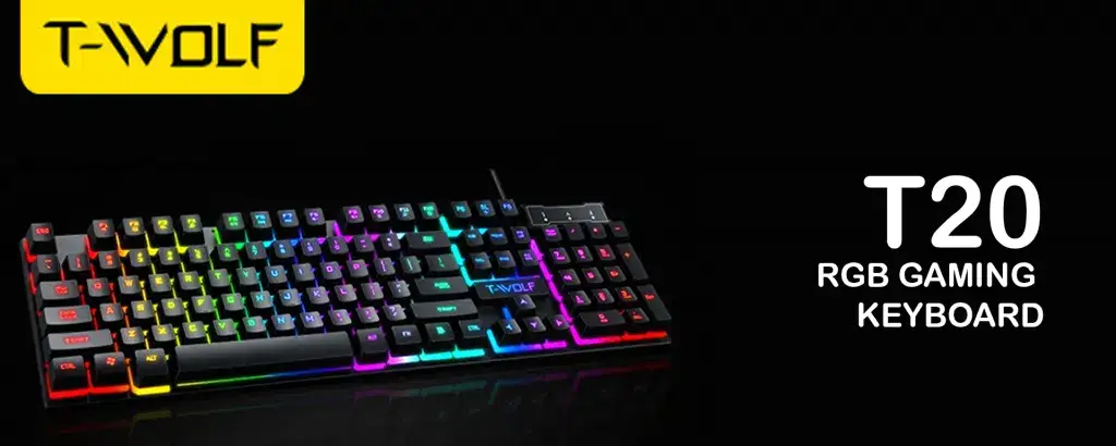 Picture of T-WOLF T20 RGB Wired Black Gaming Keyboard