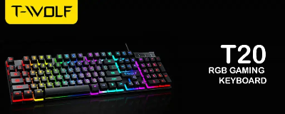 Picture of T-WOLF T20 RGB Wired Black Gaming Keyboard