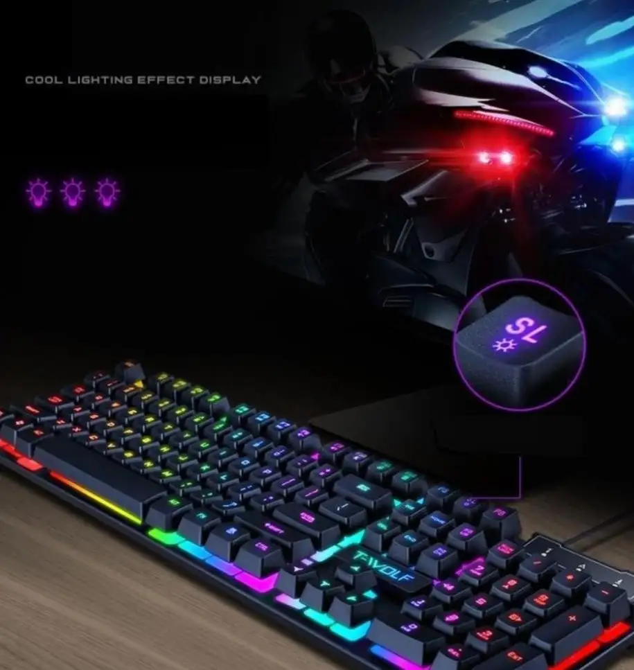 Picture of T-WOLF T20 RGB Wired Black Gaming Keyboard