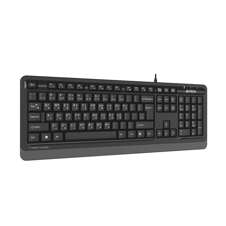 Picture of A4TECH FK10 Fstyler Wired Grey Multimedia Keyboard with Bangla