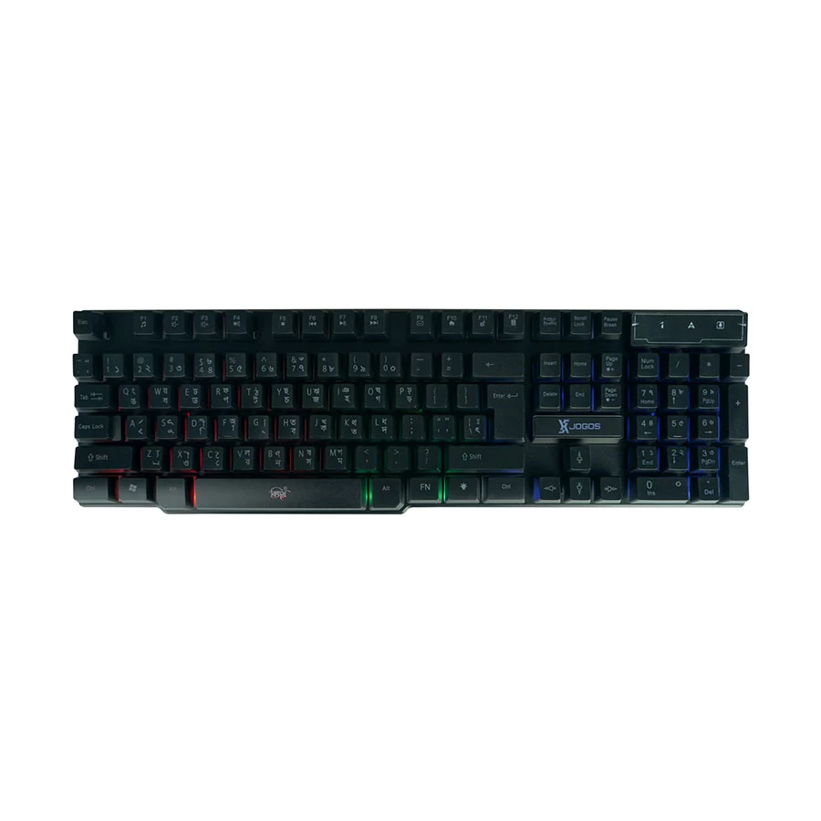 Picture of Xtreme XJOGOS KB72R Backlit Wired Black Keyboard with Bangla