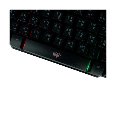 Picture of Xtreme XJOGOS KB72R Backlit Wired Black Keyboard with Bangla