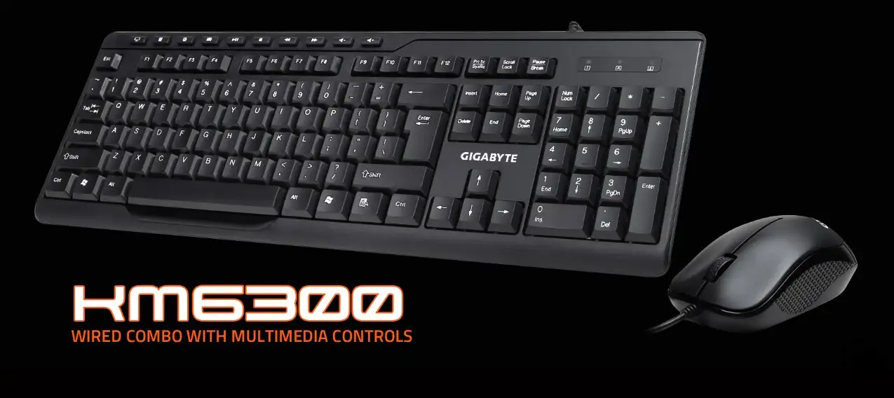 Picture of Gigabyte KM6300 Wired USB Keyboard & Mouse Combo with Bangla