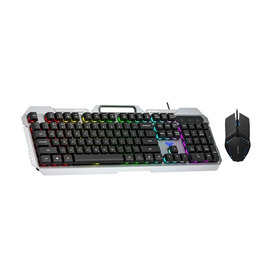 Picture of AULA F2023 Silver & Black Wired Gaming Keyboard & Mouse Combo