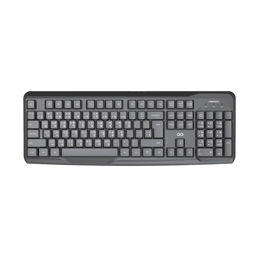 Picture of Fantech K211 Black Wired Multimedia Office Keyboard with Bangla