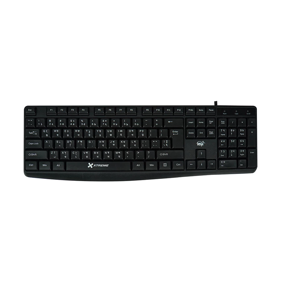 Picture of Xtreme KB220S Wired Black Keyboard with Bangla