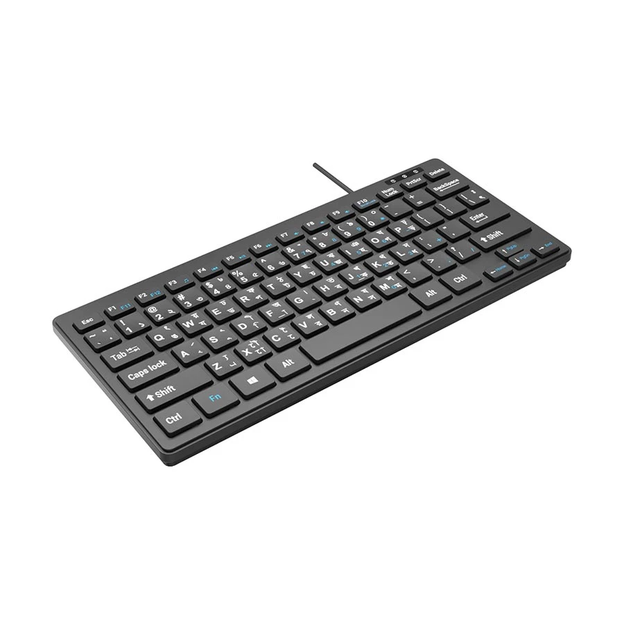 Picture of Pc Power PCK-126 Wired Black Mini Multimedia Keyboard with Bangla