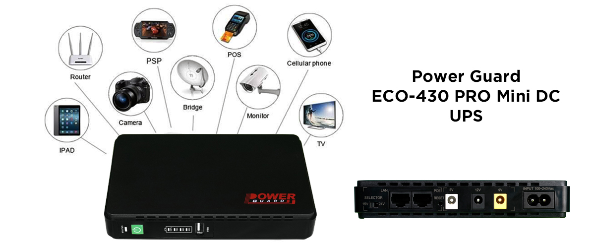 Picture of Power Guard ECO-430-PRO 8000mAh Mini DC UPS