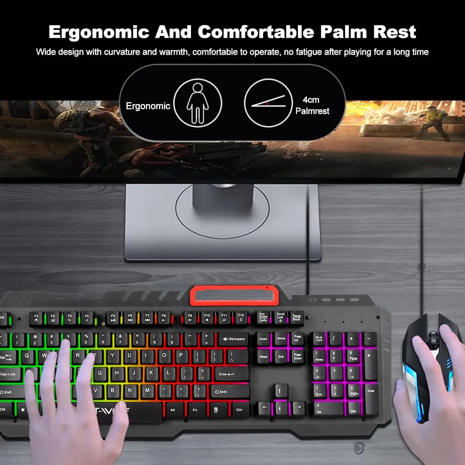 Picture of T-WOLF TF600 Black Wired Keyboard & Mouse Gaming Combo