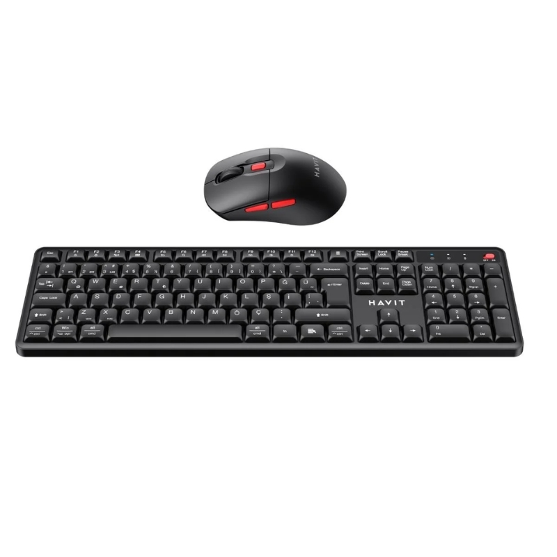 Picture of Havit KB261WB Bluetooth (Dual Mode) Black-Red Keyboard & Mouse Combo