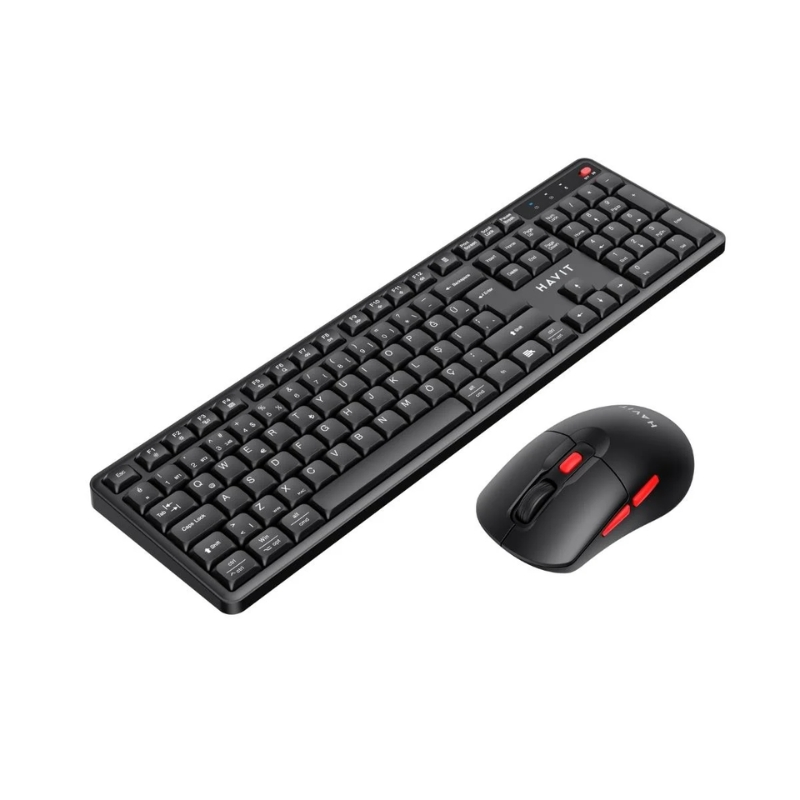 Picture of Havit KB261WB Bluetooth (Dual Mode) Black-Red Keyboard & Mouse Combo