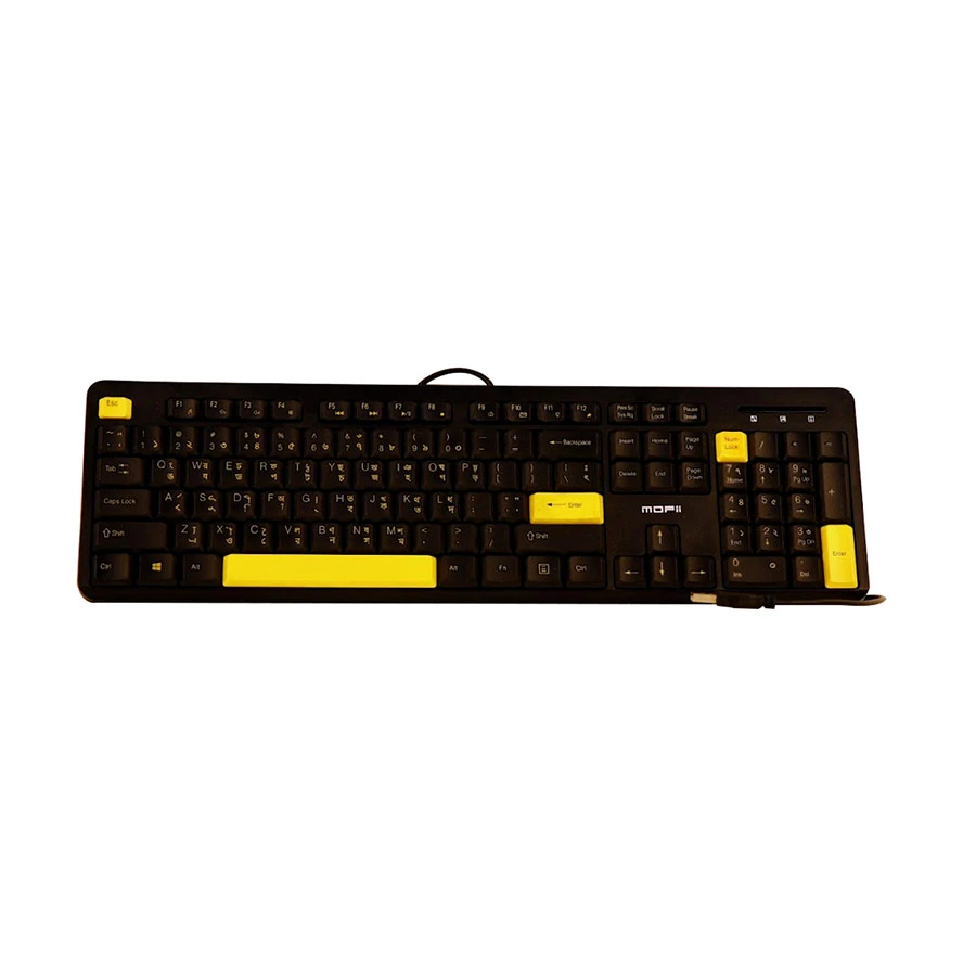 Picture of MOFII SK-701 Black & Yellow Wired Keyboard With Bangla