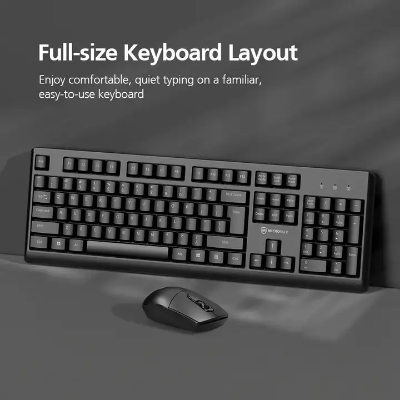 Picture of Micropack KM-205W Black Wireless Keyboard & Mouse Combo with Bangla