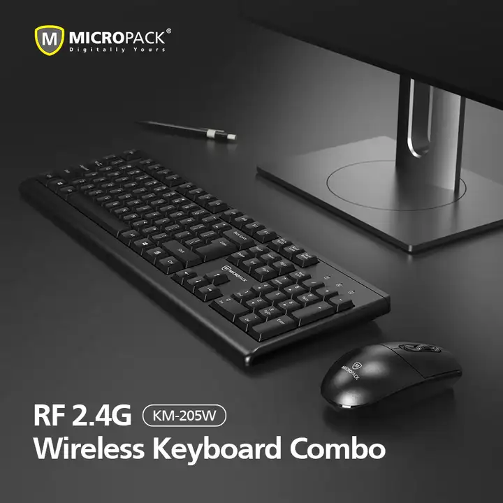Picture of Micropack KM-205W Black Wireless Keyboard & Mouse Combo with Bangla
