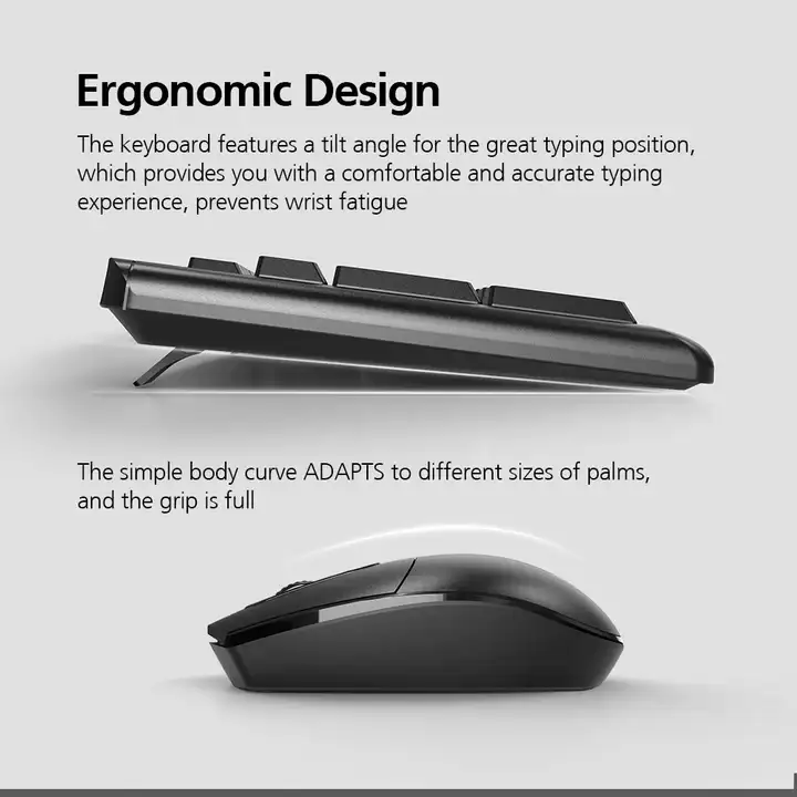 Picture of Micropack KM-205W Black Wireless Keyboard & Mouse Combo with Bangla