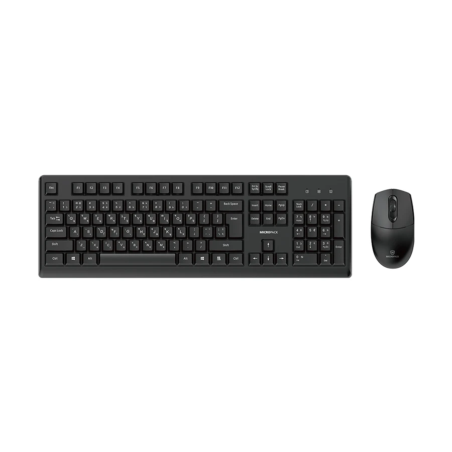 Picture of Micropack KM-205W Black Wireless Keyboard & Mouse Combo with Bangla