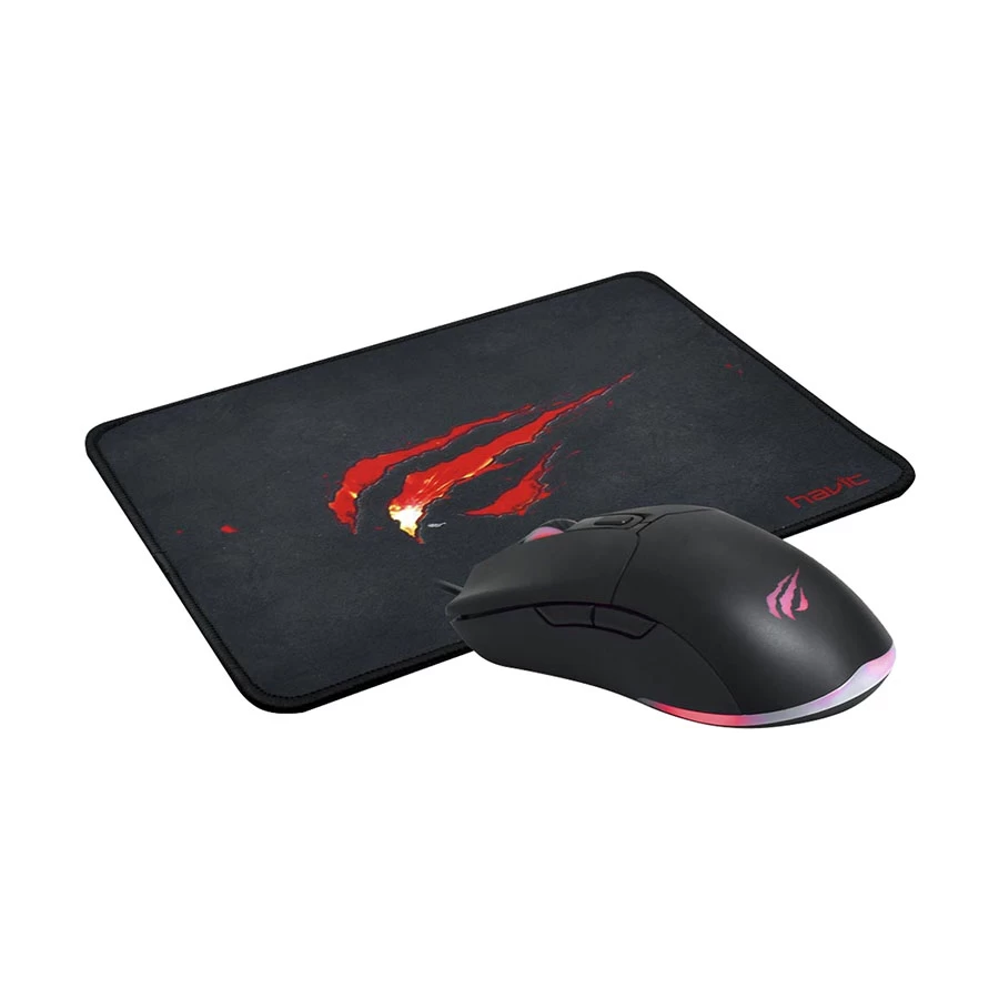 Picture of Havit KB889CM Rainbow Wired Black Gaming Keyboard, Mouse & Mouse Pad Combo With Bangla