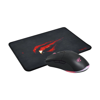 Picture of Havit KB889CM Rainbow Wired Black Gaming Keyboard, Mouse & Mouse Pad Combo With Bangla