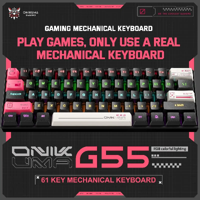 Picture of ONIKUMA G55 RGB Wired (Brown Switch) Black Mechanical Gaming Keyboard