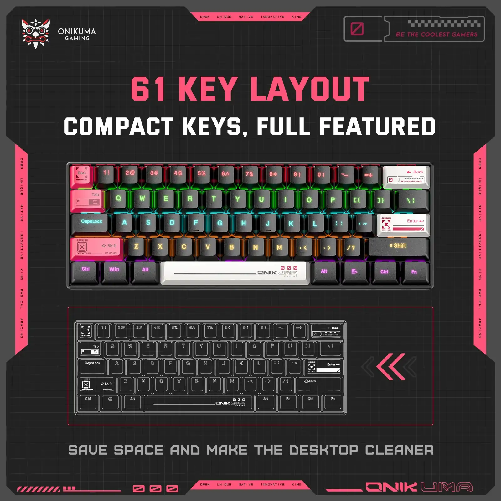 Picture of ONIKUMA G55 RGB Wired (Brown Switch) Black Mechanical Gaming Keyboard