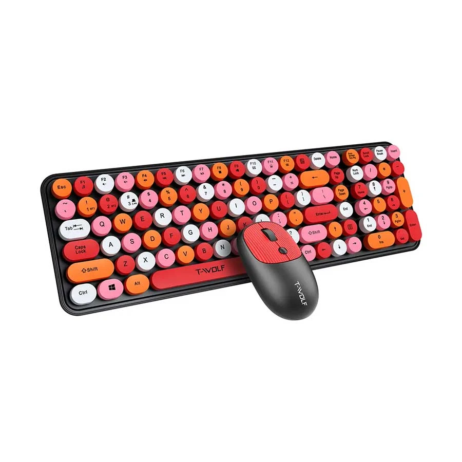 Picture of T-WOLF TF350 Red Wireless Keyboard & Mouse Combo