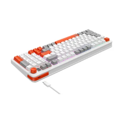 Picture of Havit KB895L Wired White & Gray + Orange Keyboard with Bangla