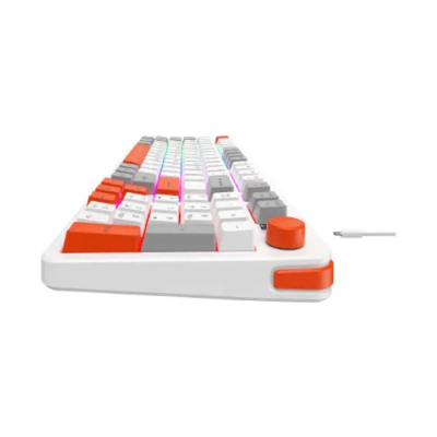 Picture of Havit KB895L Wired White & Gray + Orange Keyboard with Bangla