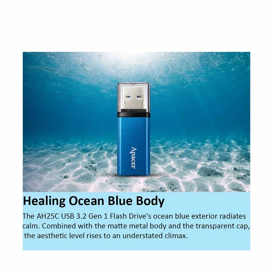 Picture of Apacer AH25C 64GB USB 3.2 Gen 1 Ocean Blue Pen Drive