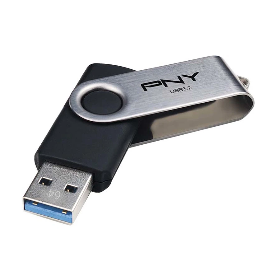 Picture of PNY Turbo Attache R 64GB USB 3.2 Silver & Black Pen Drive