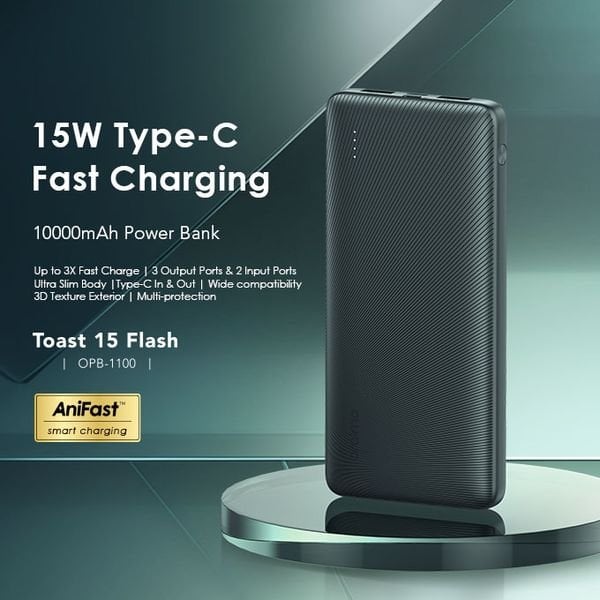 Picture of oraimo Toast 15 Flash 10000mAh Fast Charging Power Bank