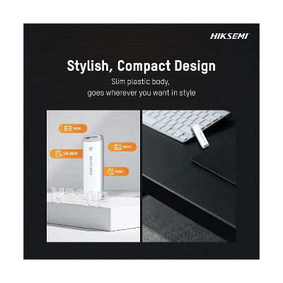 Picture of Hiksemi Cap HS-USB-M220P 128GB USB 3.2 Gen 1 White Pen Drive #HS-USB-M220P-128G-U3